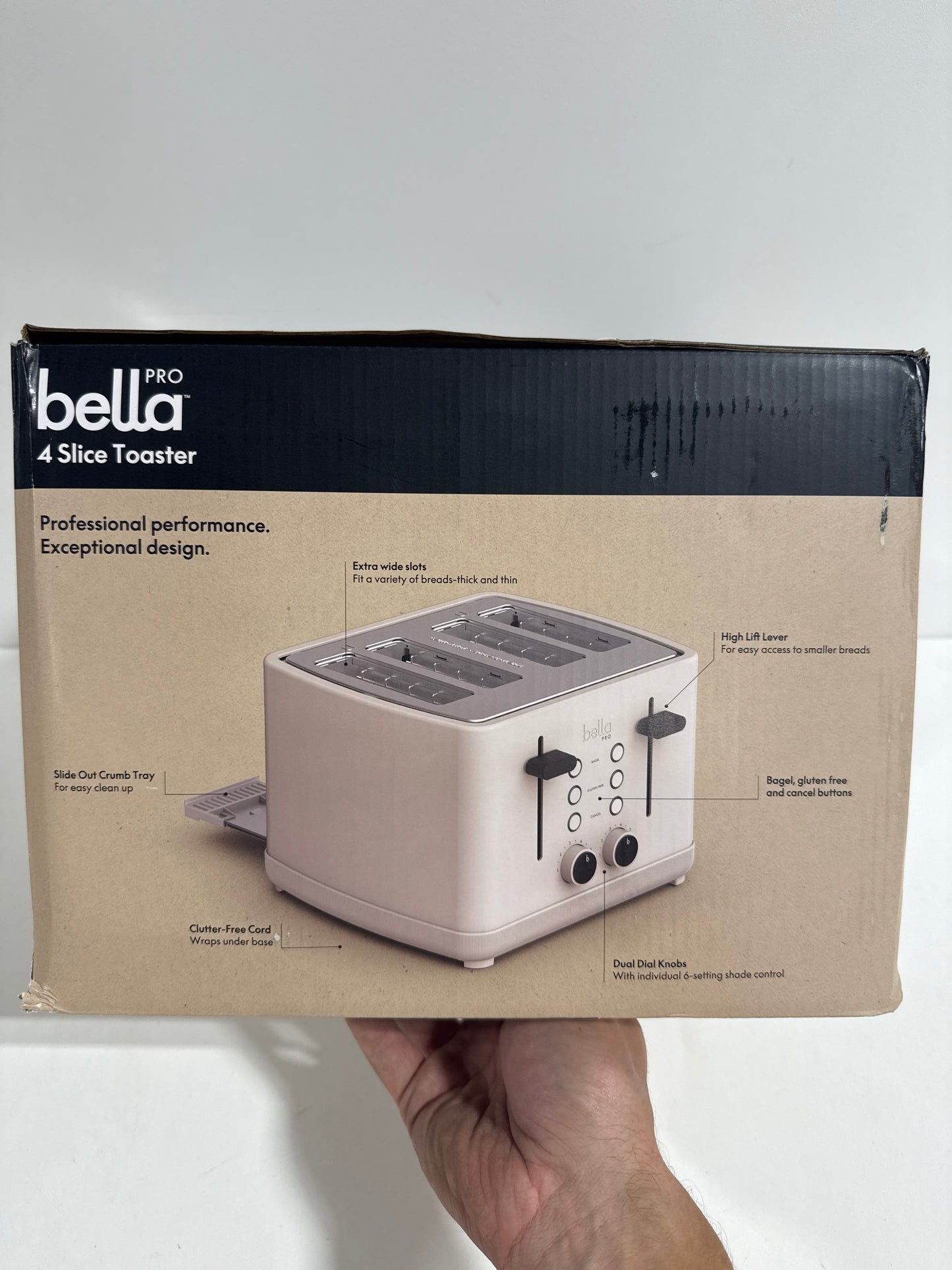 Bella PRO - 4-Slice Toaster with Extra Wide Slots - Oatmilk