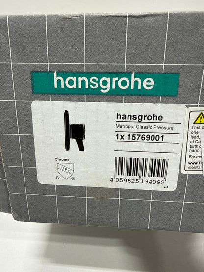 Hansgrohe 15769 Ecostat Classic Pressure Balanced Valve Trim Only with Single Lever Handle - Less Rough in Chrome