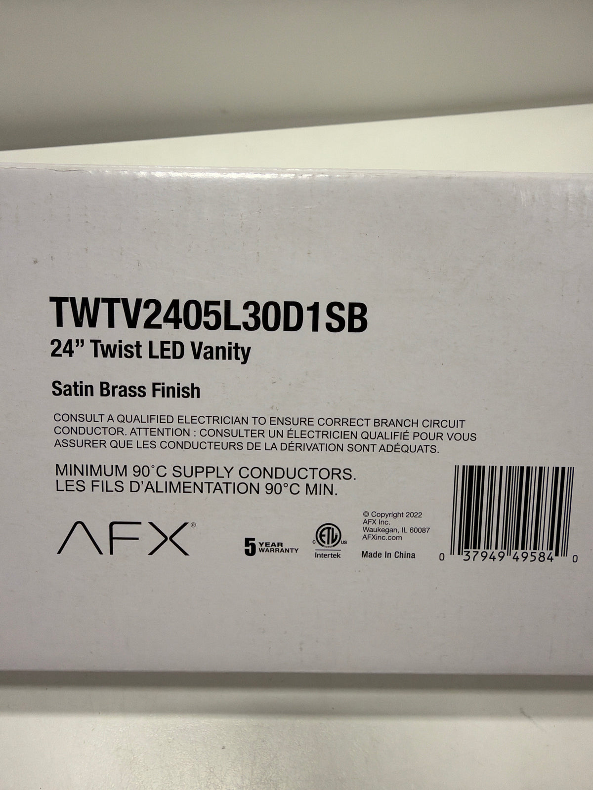 AFX Lighting Twist 23 Inch 12 Light LED Bath Vanity Light Twist - TWTV2405L30D1SB - Modern Contemporary
