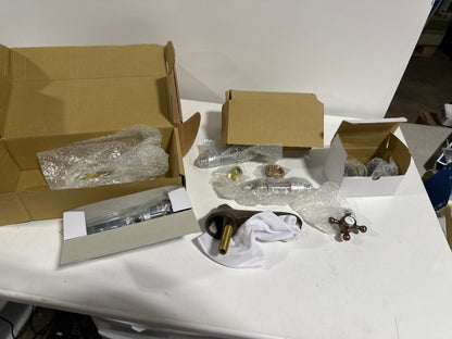 Signature Hardware New York 1.2 GPM Widespread Bathroom Faucet with Small Metal Cross Handles and Pop-up Drain Assembly