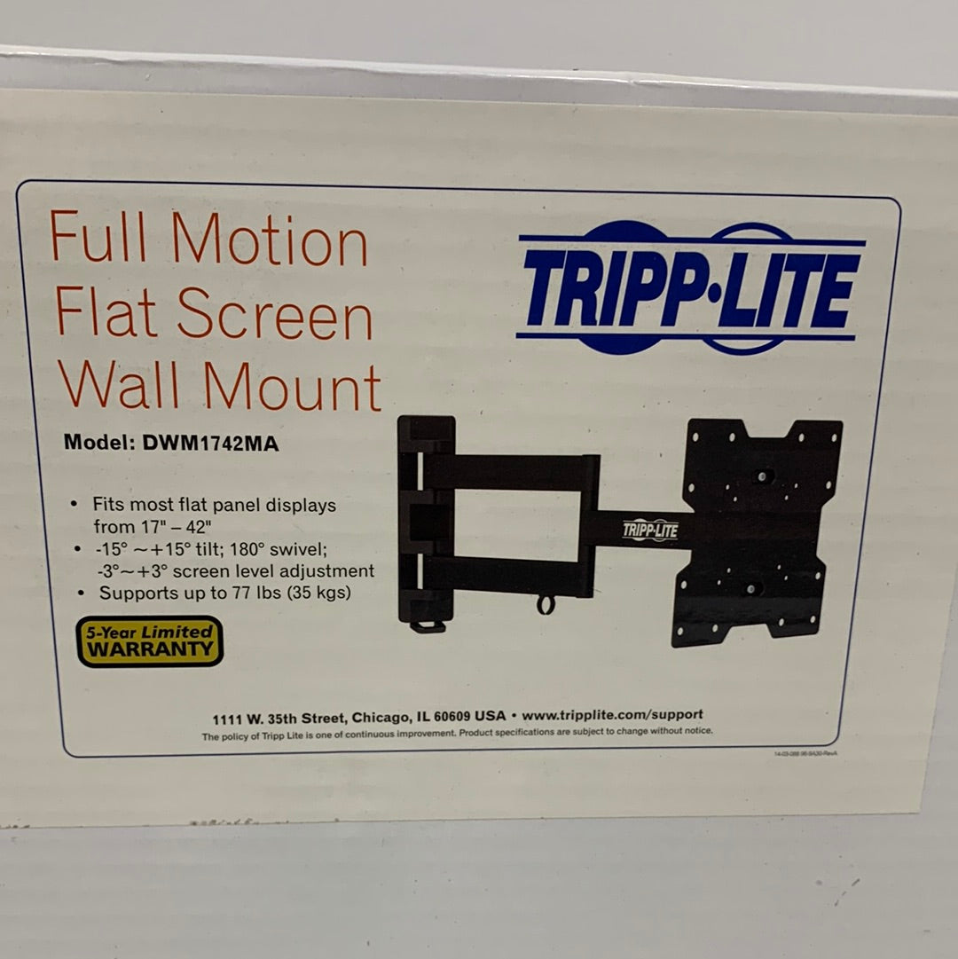 Tripp Lite Full Motion TV Wall Mount, Steel/Aluminum, 15 1/2 X 3 X 11 7/8, Black