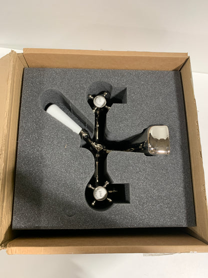 Perrin and Rowe U.3531X Edwardian Deck / Floor / Wall Mounted Clawfoot Tub Filler with Built-in Diverter Polished Nickel