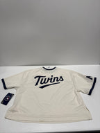MLB Minnesota Twins Women's Champion Antique White Mesh Jersey - S