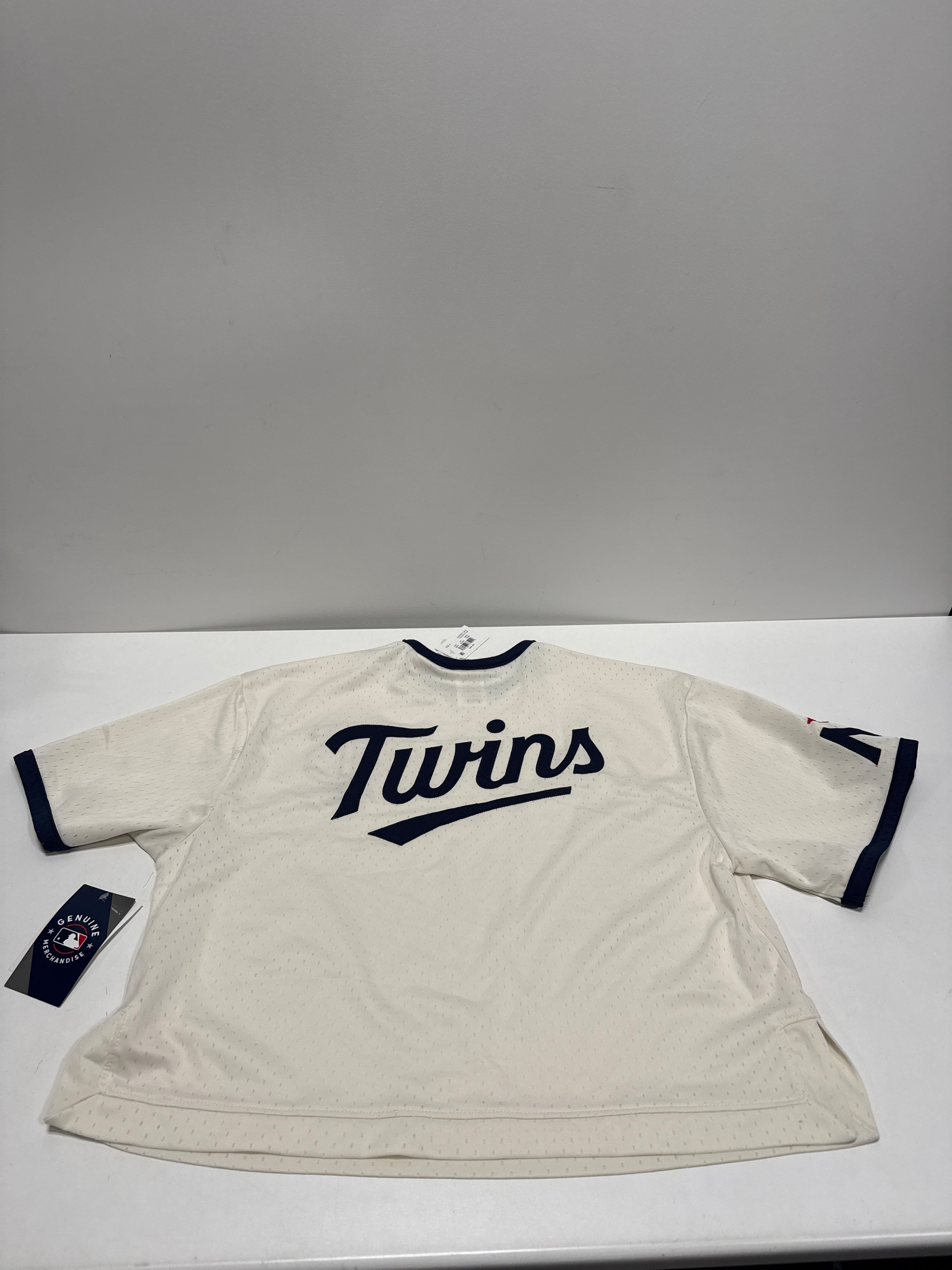 MLB Minnesota Twins Women's Champion Antique White Mesh Jersey - S