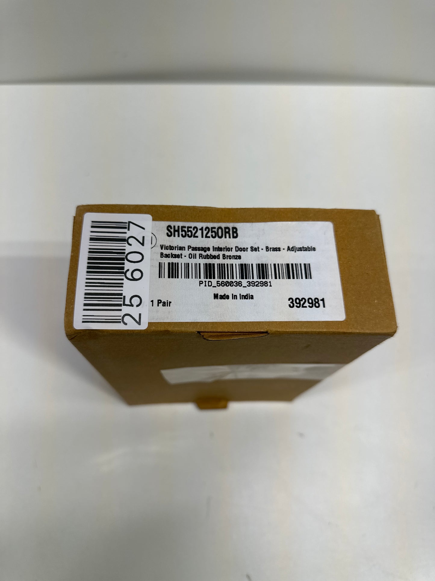 Signature Hardware 480937 Valma Solid Brass Passage Door Knob Set with Adjustable 2-3/8" or 2-3/4" Backset - Brushed Bronze