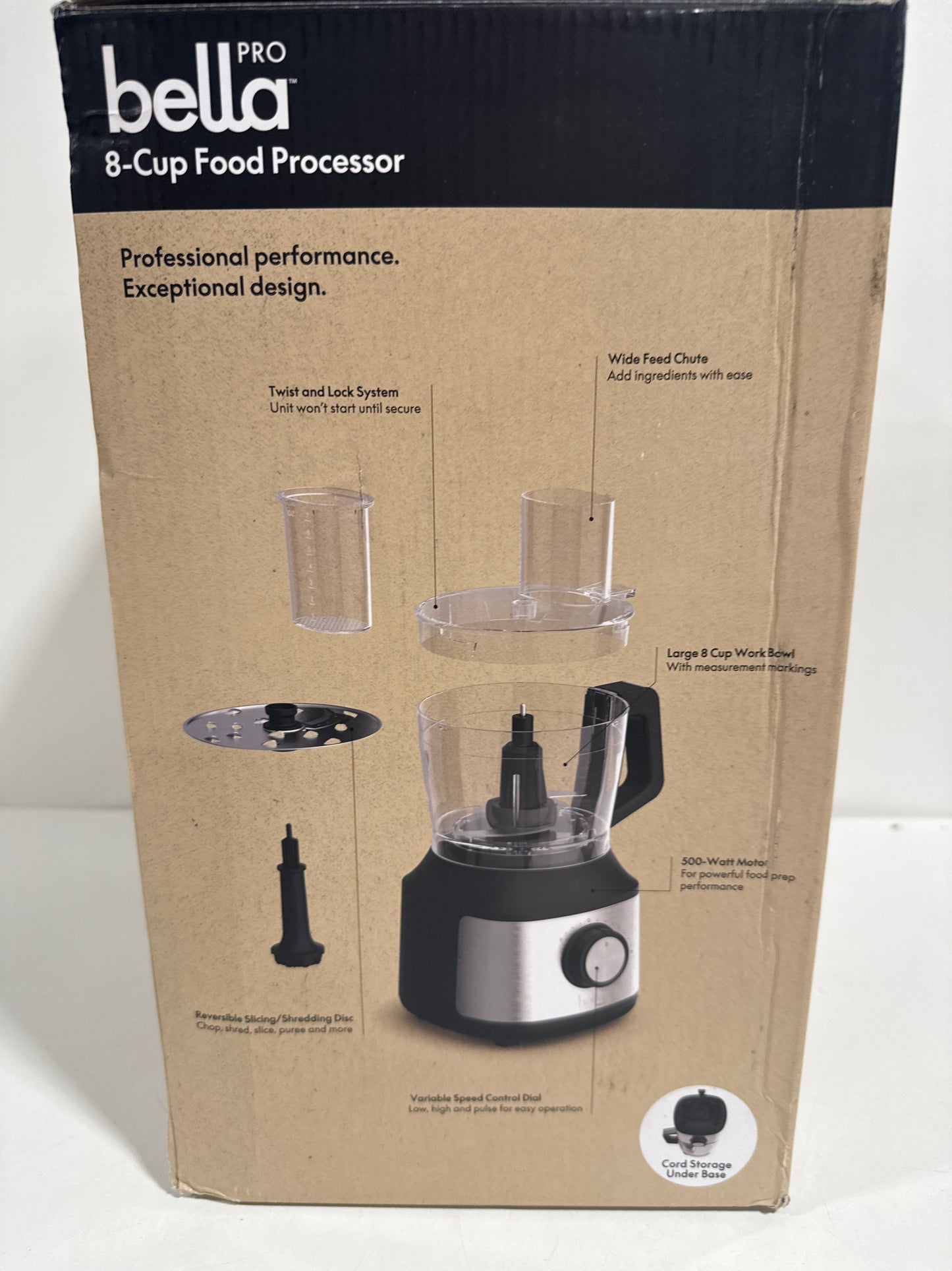 Bella PRO - 8-Cup Food Processor - Stainless Steel