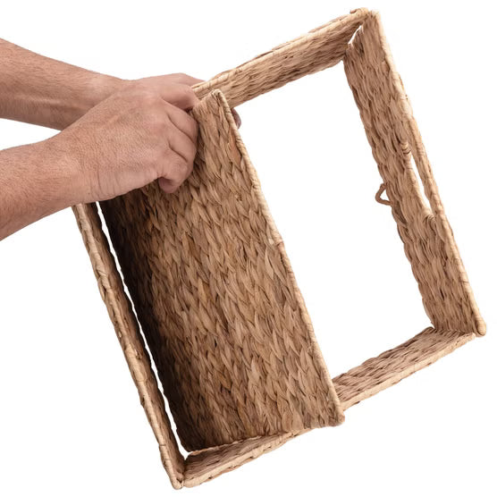 4 x Seville Classics Water Hyacinth Storage Basket