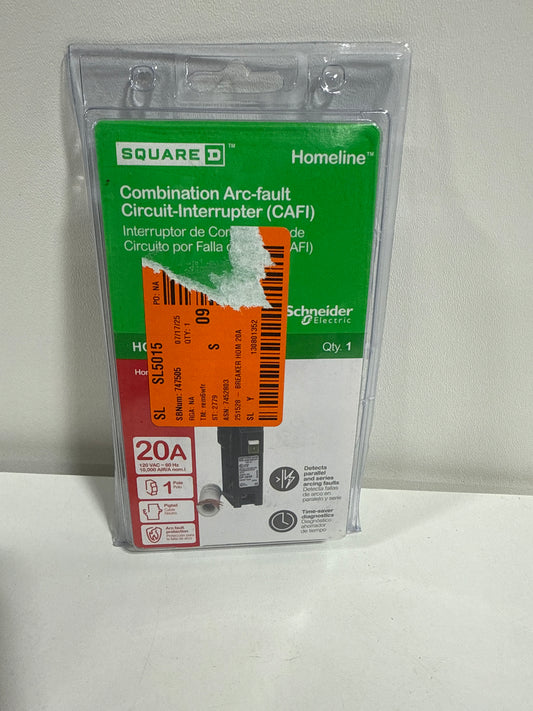 Square D Homeline 20A Single-Pole Cafci Combination Arc Fault Breaker - All