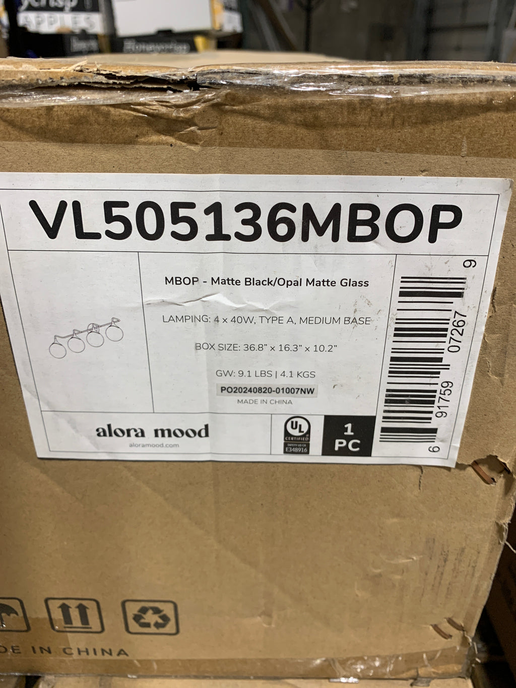 Alora Mood Nouveau 35 Inch 4 Light Bath Vanity Light Nouveau - VL505136MBOP - Mid-Century Modern