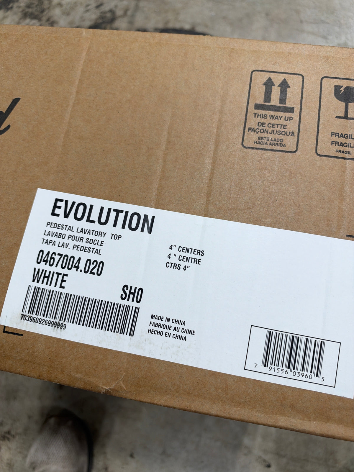 American Standard 0467.004 Evolution 21" Pedestal Lavatory Sink with 4" Centers White Sinks Bathroom Sinks Sinks Only