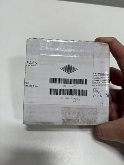 Newport Brass 233-401 Decorative Drains 4" Square Shower Drain Grid, Polished Nickel