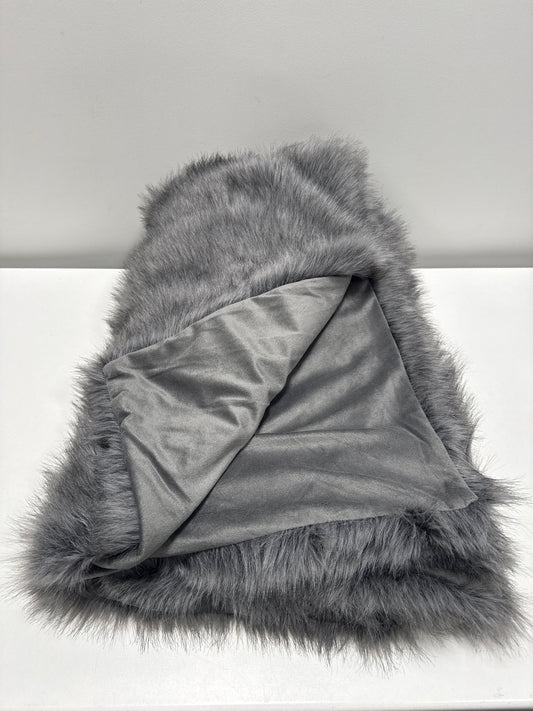 Faux Fur Throw Blanket Gray - Threshold
