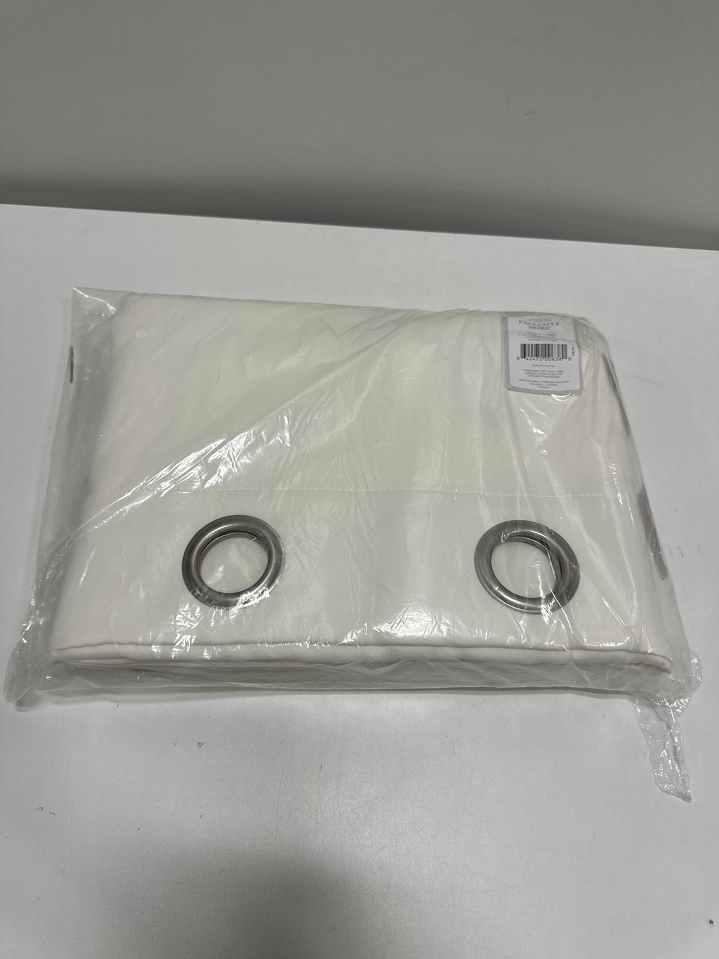 EXCLUSIVE HOME Sateen Twill Woven Room Darkening Blackout Grommet Top Curtain Panel Pair, 52"x63", Vanilla