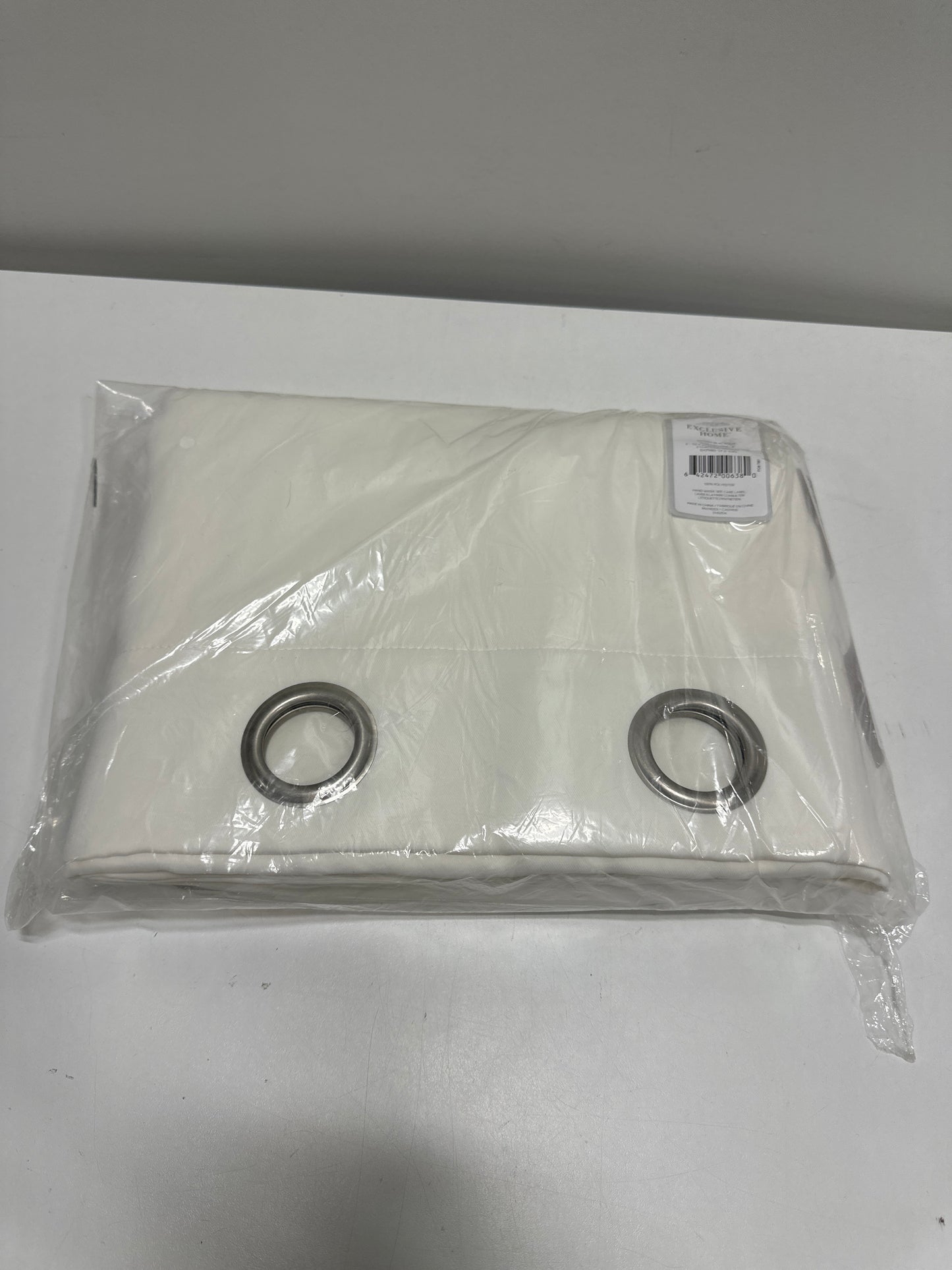 EXCLUSIVE HOME Sateen Twill Woven Room Darkening Blackout Grommet Top Curtain Panel Pair, 52"x63", Vanilla