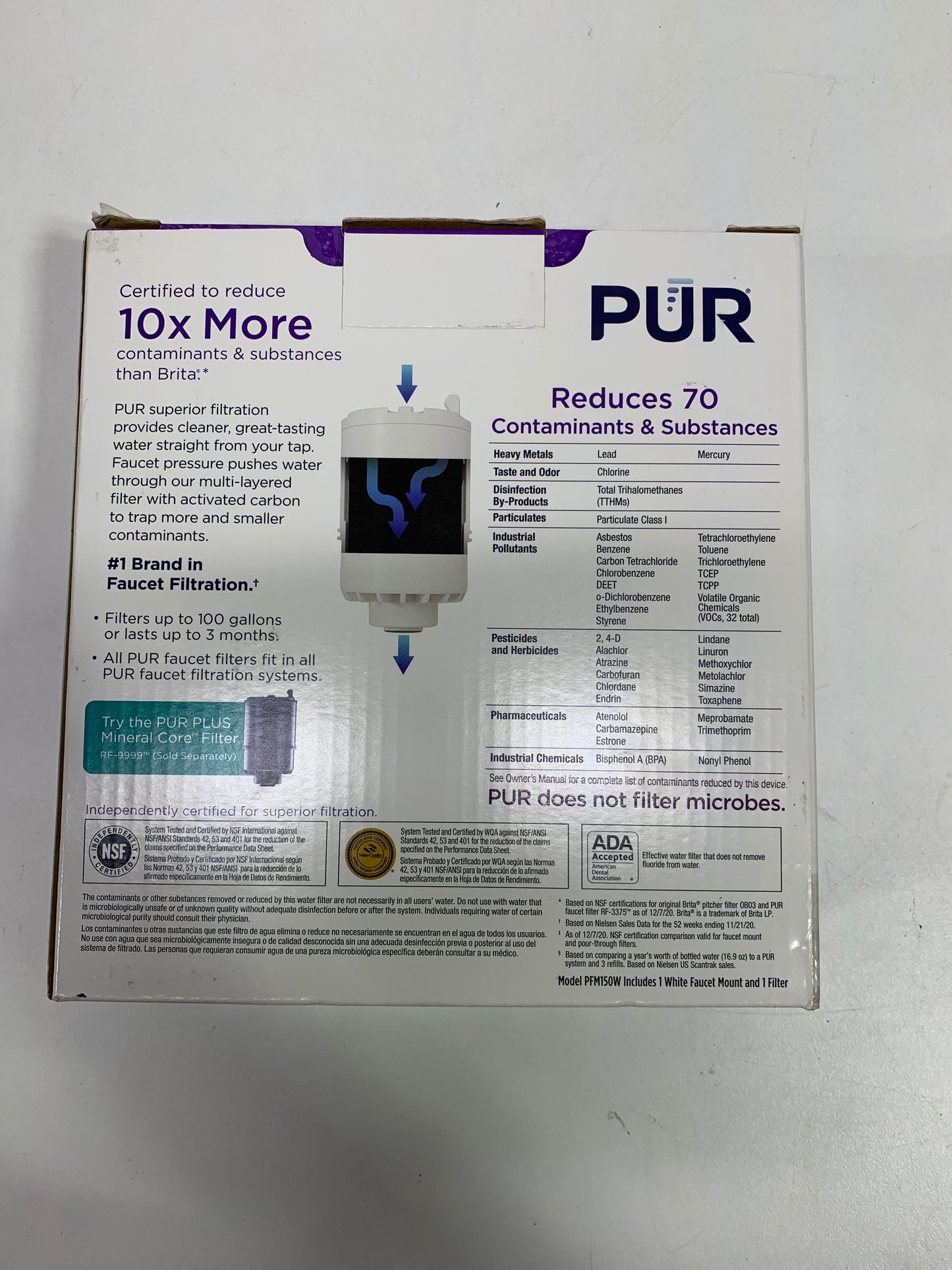 PUR Faucet Mount Water Filtration System Powerful Filtration with Lead Reduction - *Kitchen & Dining