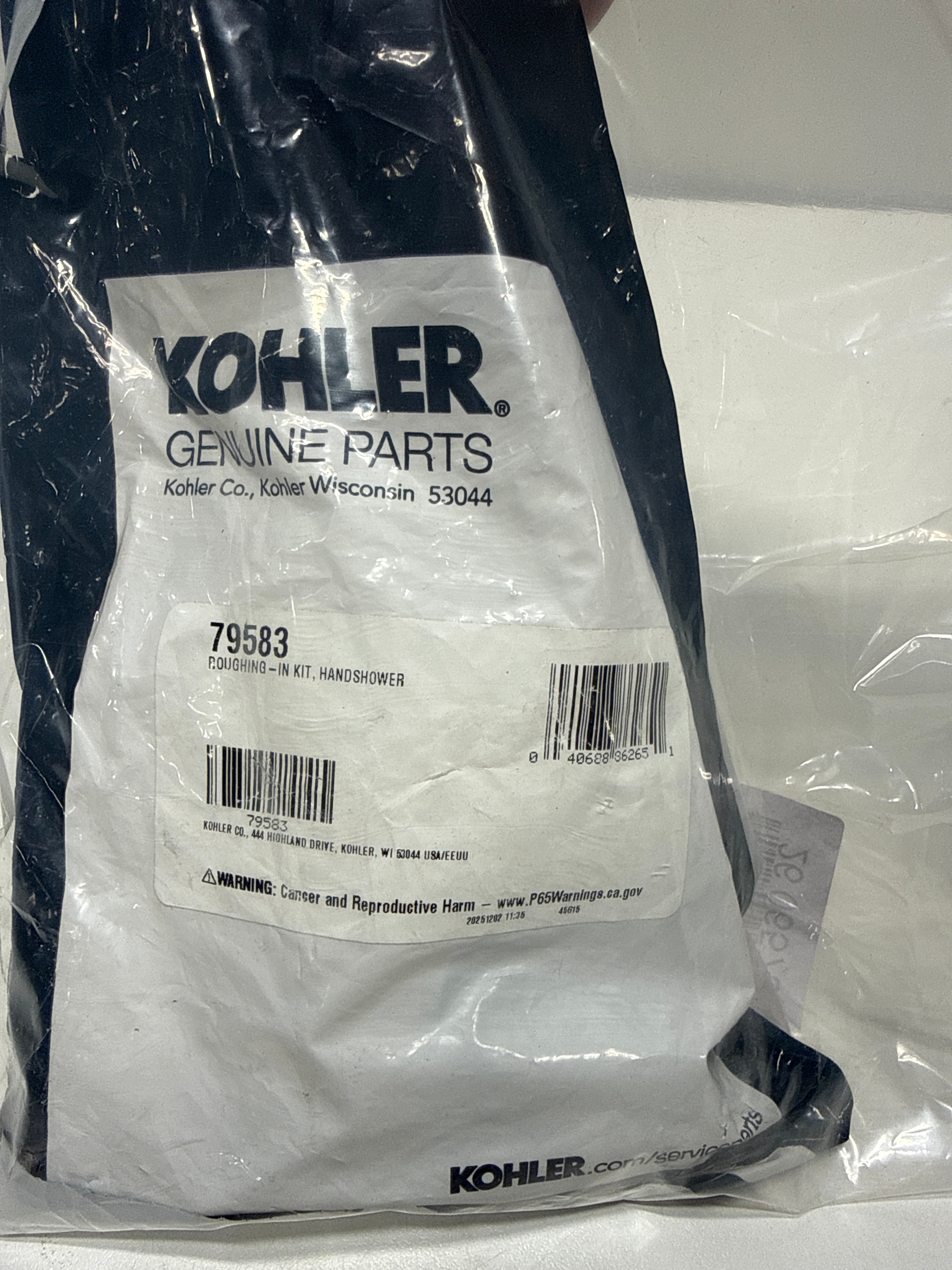 Kohler - Roughing-in Kit, Handshower