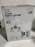 Ashhurst 2-Light Brushed Nickel Vanity Light with Frosted Glass Shades - *Lighting & Electrical