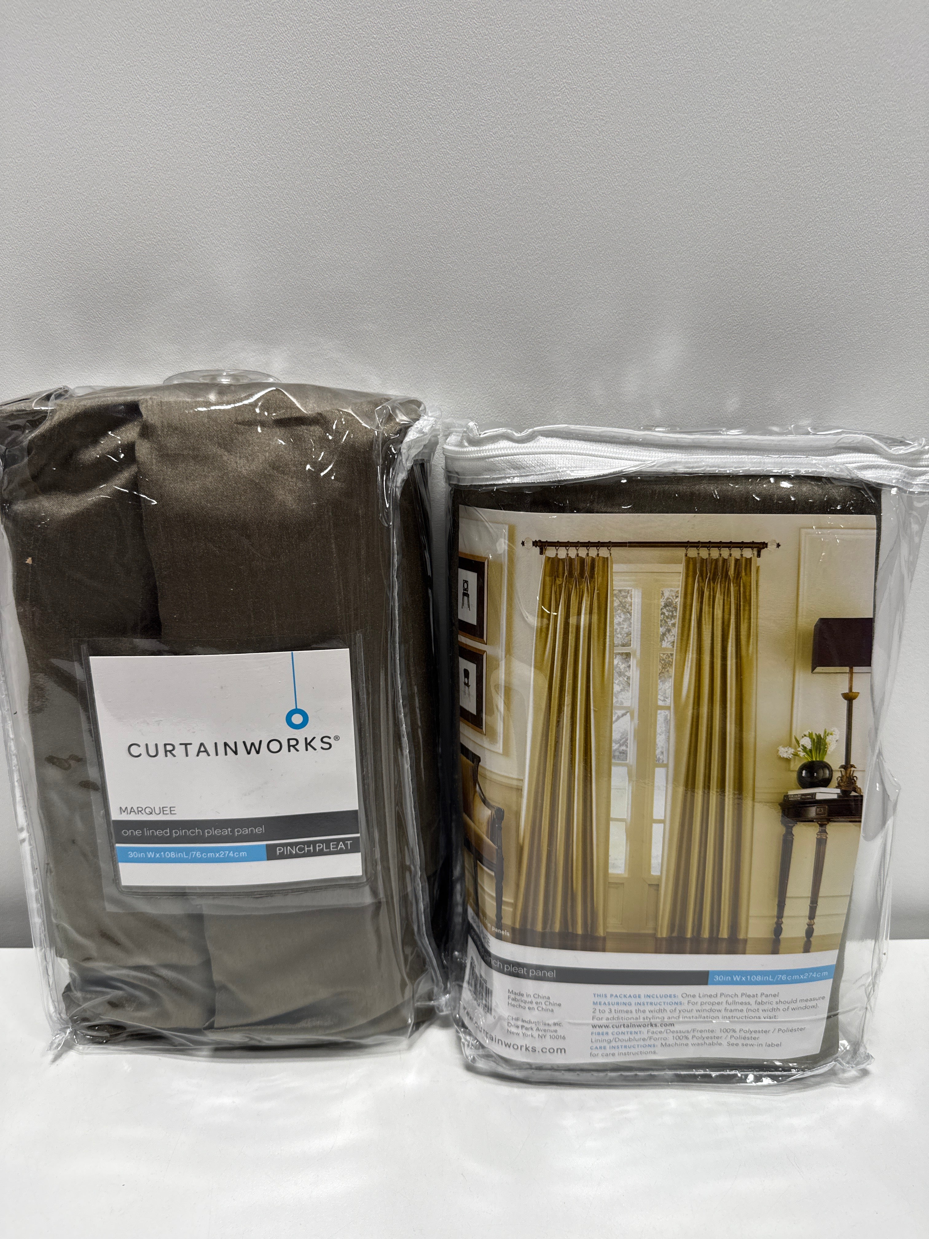 Curtainworks Marquee Curtain Pair Indoor 30 W X 108 L Bronze