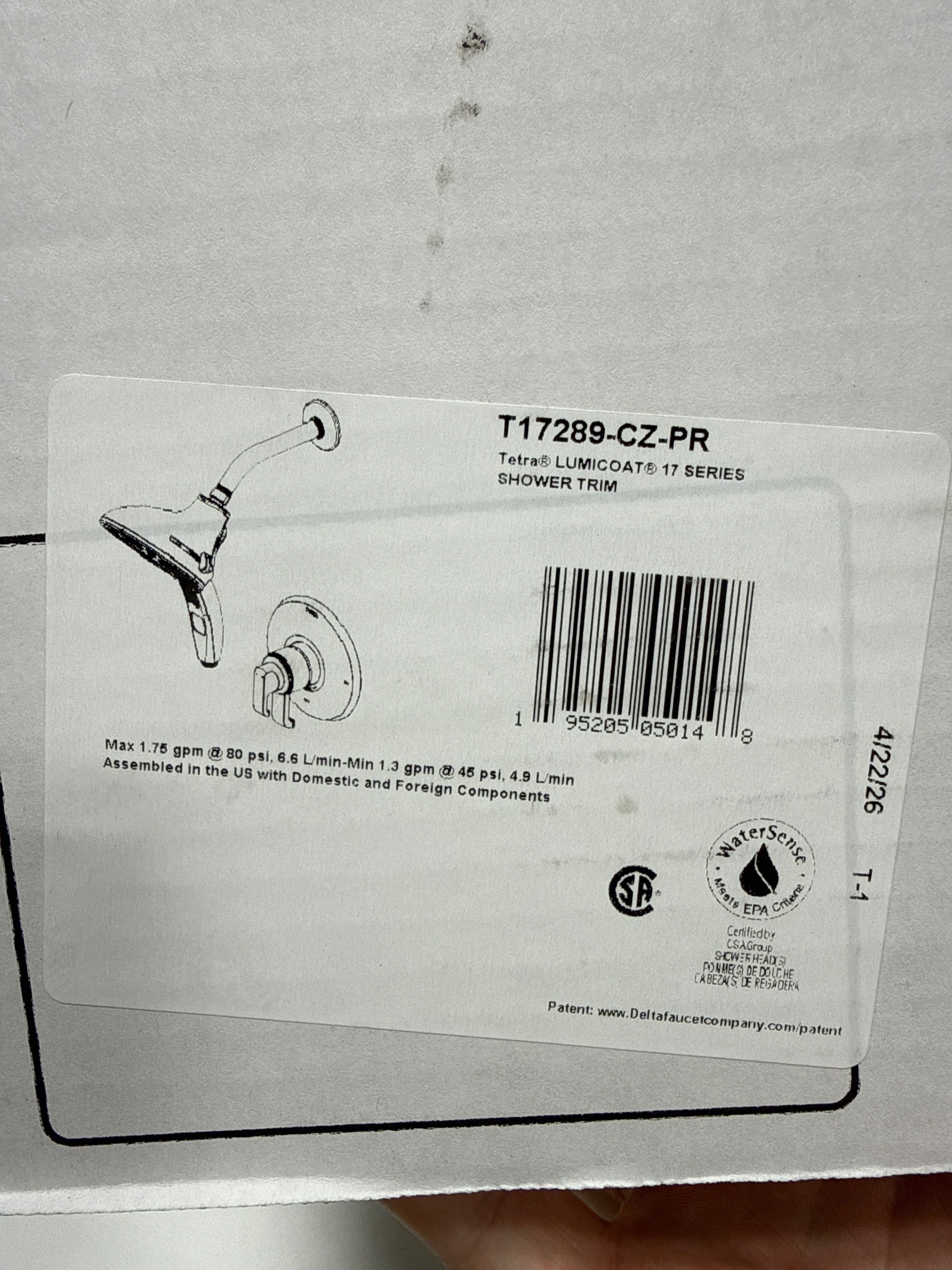 Delta T17289 Tetra Monitor 17 Series Shower Only Trim Package - Lumicoat Champagne Bronze