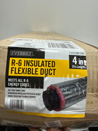 Everbilt 4 in. X 25 Ft. Insulated Flexible Duct R6 Silver Jacket