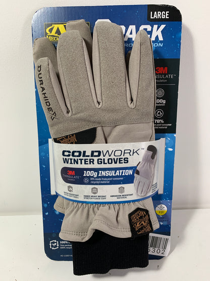 Mechanix Wear Winter Work Gloves 100g Insulation Durahide X Driver, Gray, 2 Pair