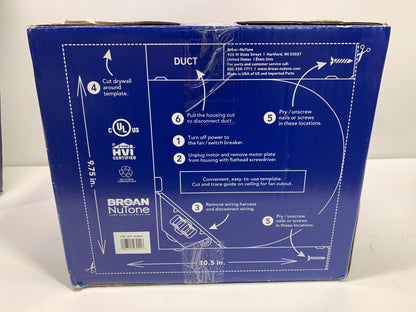 BROAN 80 CFM Bath Fan CST80SLW 0.8 Sones W/Dimmable LED Light