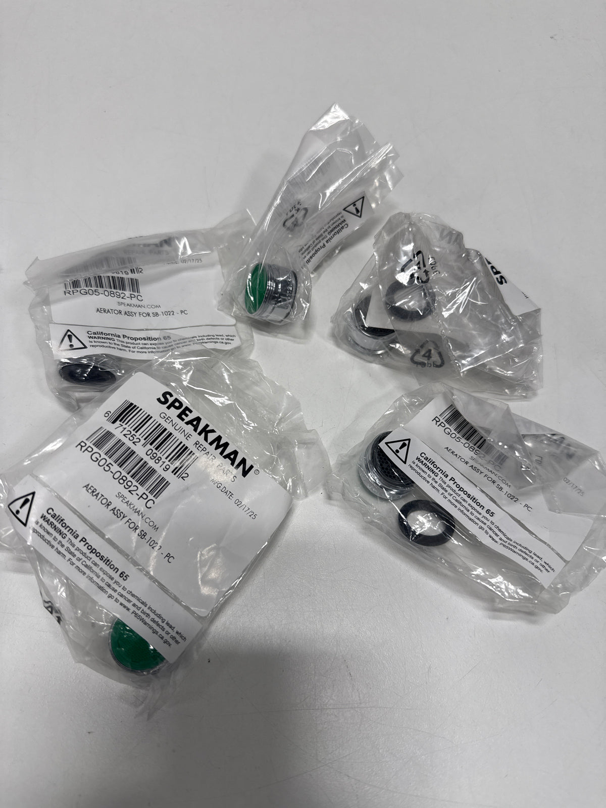5 x Speakman Rpg05-0892 Neo Widespread Faucet 1.5 GPM Aerator Repair Kit - Chrome