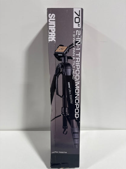 See Desc Sunpak - PlatinumPlus Ultra 7000 2-in-1 70" Tripod and Monopod - Silver