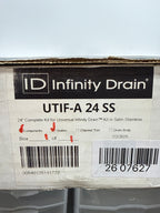 Infinity Drain UTIF-a 24 24" Complete Universal Infinity Drain Linear Drain Kit with ABS Channel