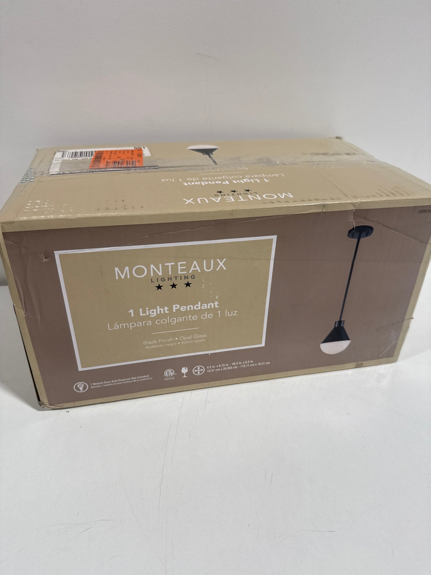 Ari 1-Light Black Pendant Light Fixture with White Glass Globe Shade