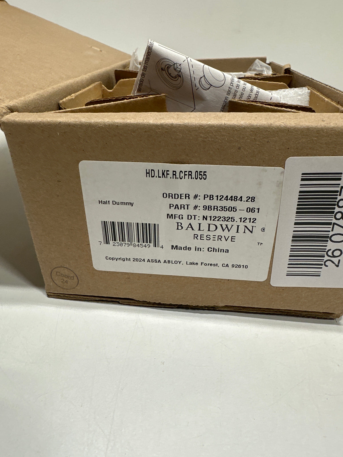 Baldwin HD.LKF.R.CFR Lake Forest Non-Turning One-Sided Dummy Door Lever with Contemporary 5" Rose from the Reserve Collection