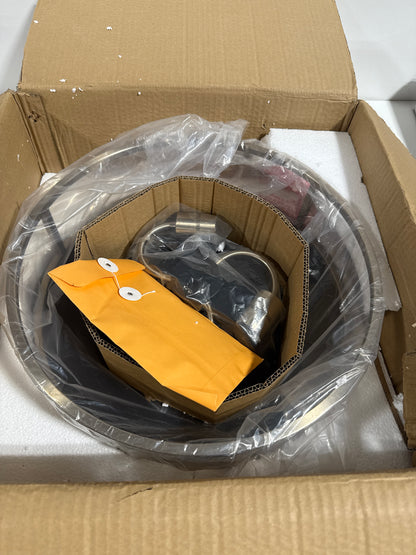 Knox Round 3-Light Flush-Mount - Matte Black w/Brass Accents