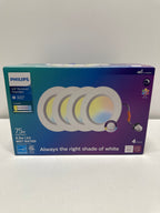 Philips 5/6" LED Recessed 4-Pack – Adjustable White (2700K–5000K), 75W Replacement, Fits 5” & 6” Cans