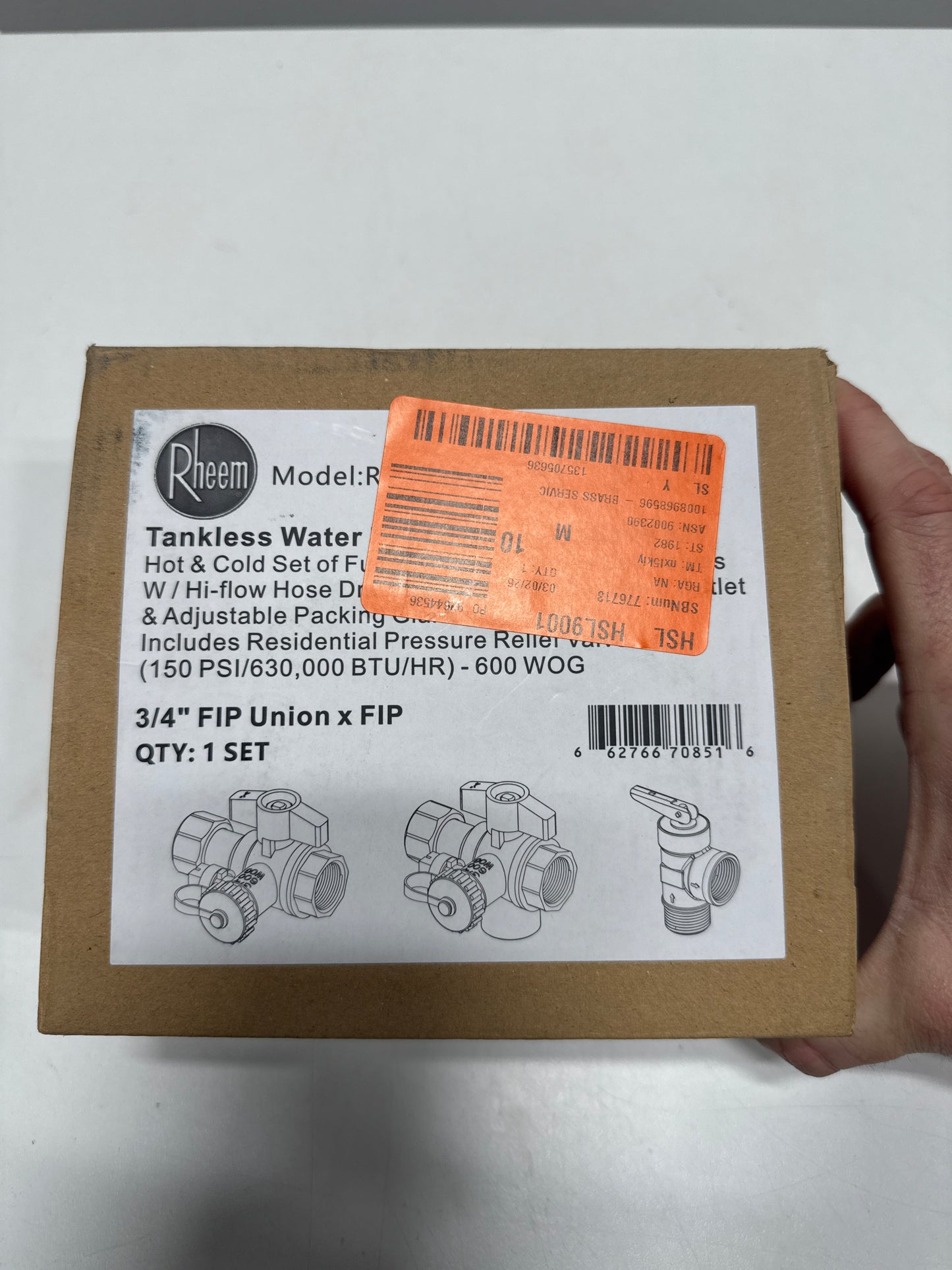 Tankless Water Heater Brass Isolation Valve Kit with Pressure Relief Valve - Universal Fitment, Compact Design, 3/4 in.