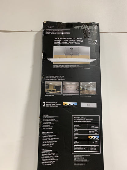 2 x Artika Sunray Ultra Thin LED Light Panel, White