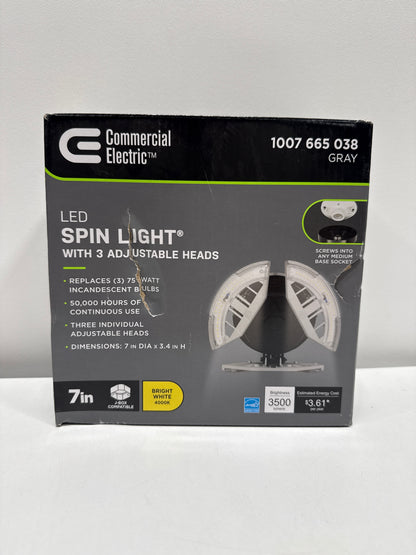 7 in. Spin Light 3 Adjustable Heads 3500 Lumens LED Flush Mount