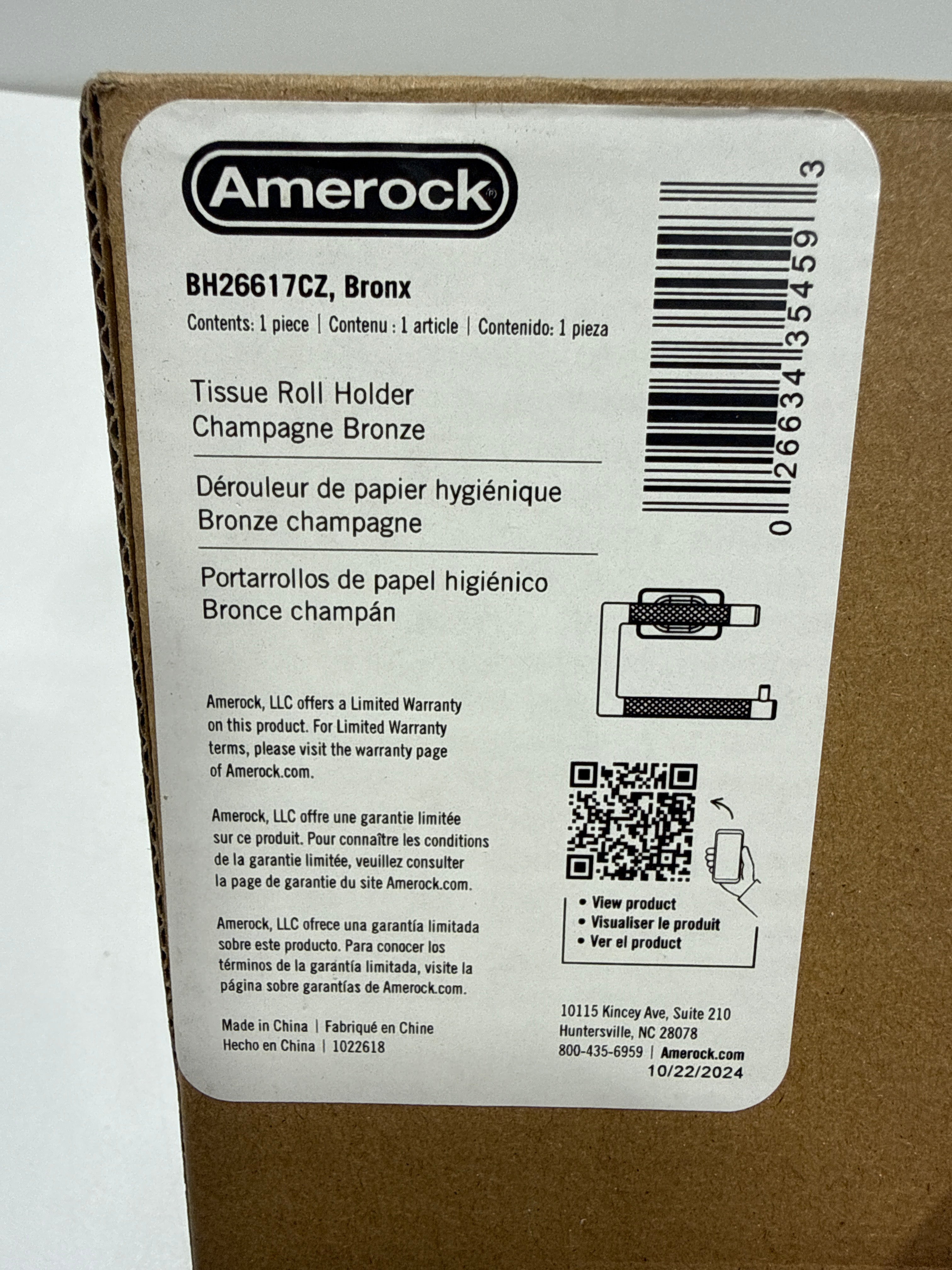 Amerock BH26617 Esquire Wall Mounted Toilet Paper Holder Champagne Bronze