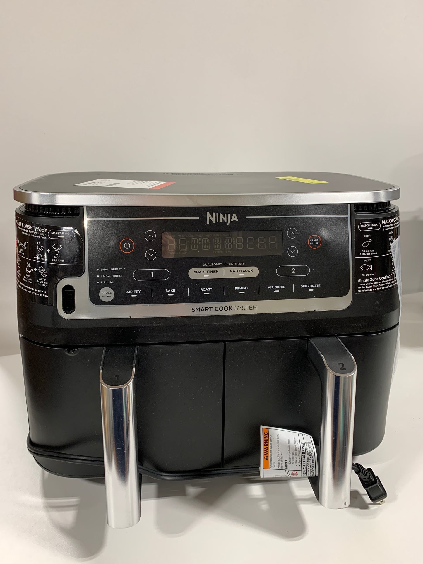 Used See Desc Ninja DZ550 Foodi 10 Quart 6-in-1 DualZone Smart XL Air Fryer