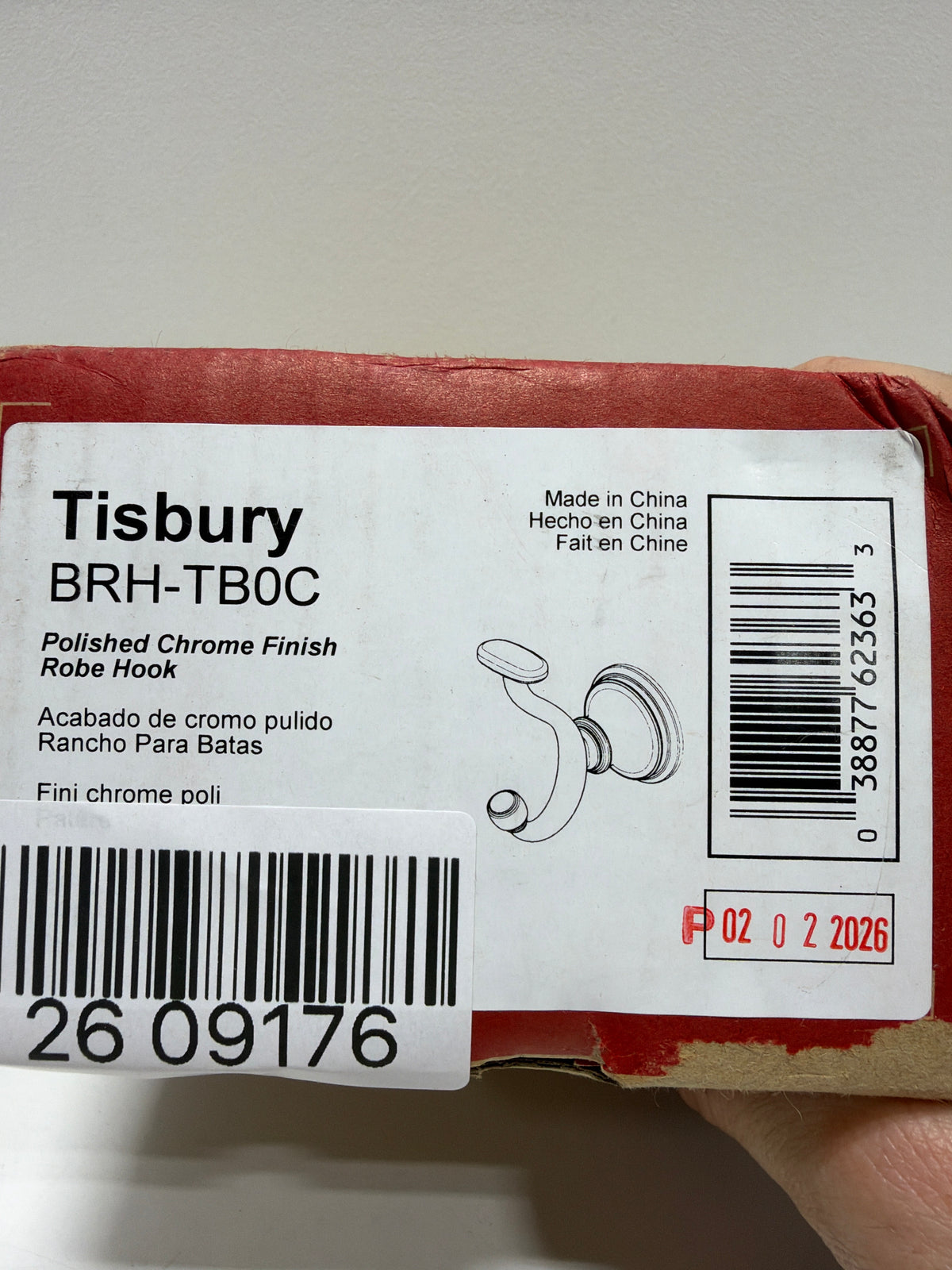 Pfister BRH-TB0 Tisbury Double Robe Hook Polished Chrome