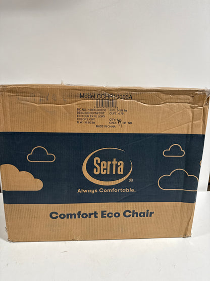 Serta Comfort Eco Ergonomic Velvet Mid-Back Office Chair, Light Gray