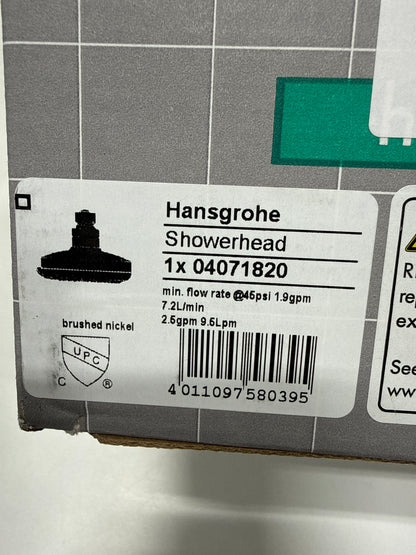 Hansgrohe 04071 Croma 100 Multi Function 2.5 GPM Shower Head Brushed Nickel Showers Shower Heads Multi Function