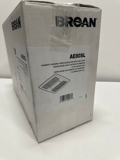 Broan-Nutone AE80SL 80 CFM 0.8 Sones in-Vent Series Humidity Sensing Bathroom Exhaust Fan with LED Light
