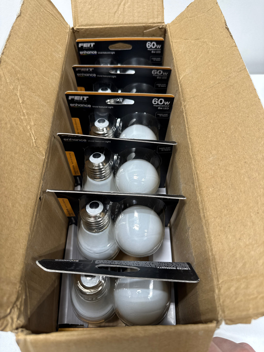 12 x 60-Watt Equivalent A15 Dimmable Filament CEC White Glass LED Ceiling Fan Light Bulb, Bright White 3000K
