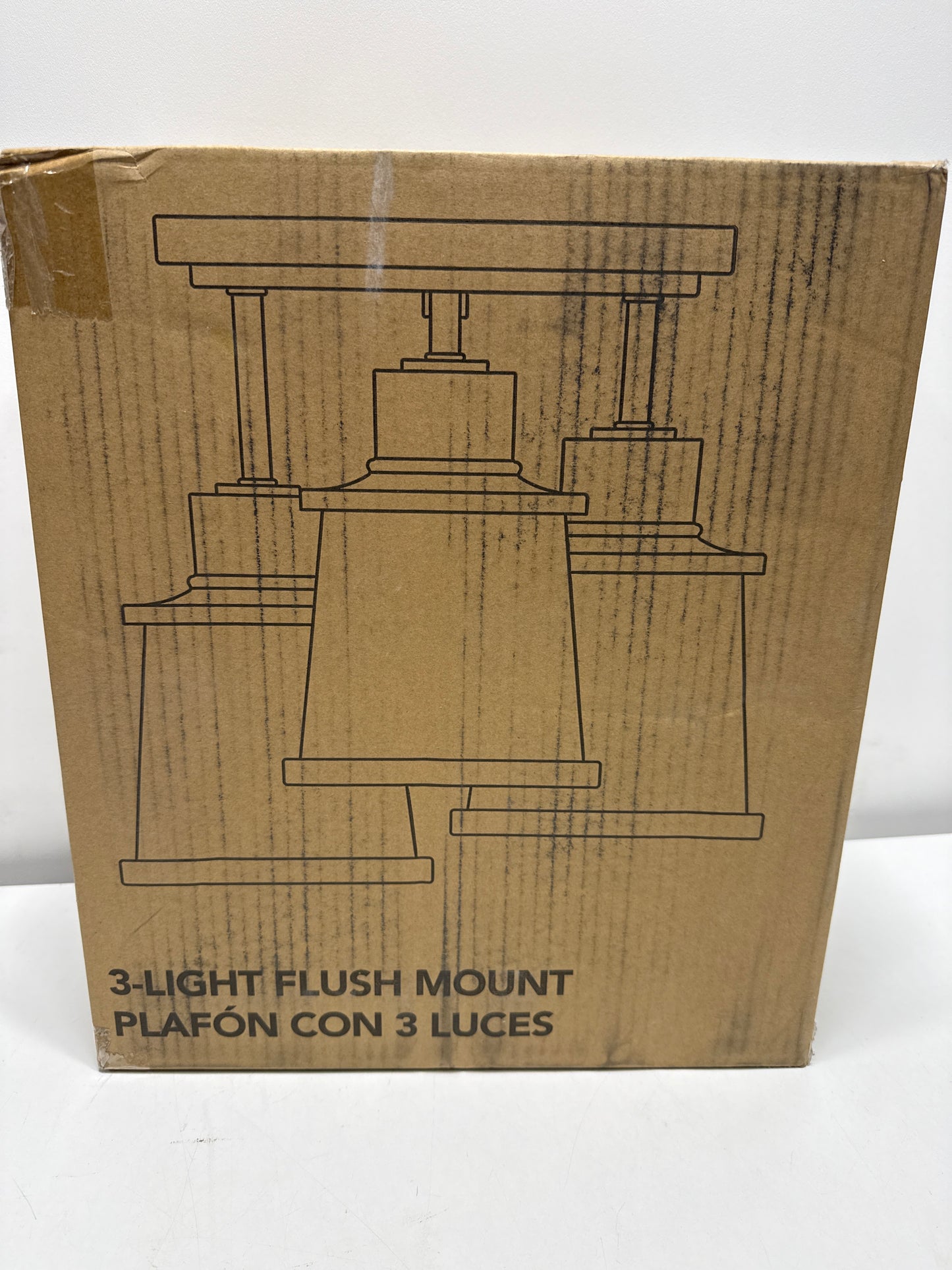 Rigby 15.75 in. 3-Light Brushed Nickel Flush Mount, Farmhouse Ceiling Light