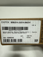 Emtek Knurled L-Square Left Handed Non-Turning Two-Sided Dummy Door Lever Set with Square Rose from the SELECT Brass