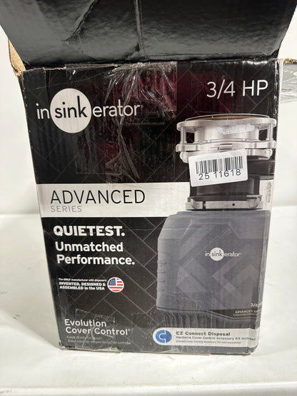 Missing Parts See Desc InSinkErator Evolution 3/4 HP Intermittent Feed Garbage Disposal - *Plumbing
