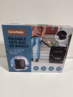 CleverMade Foldable Tote Bag on Wheels, 14Lx18Wx24H Soft Grip