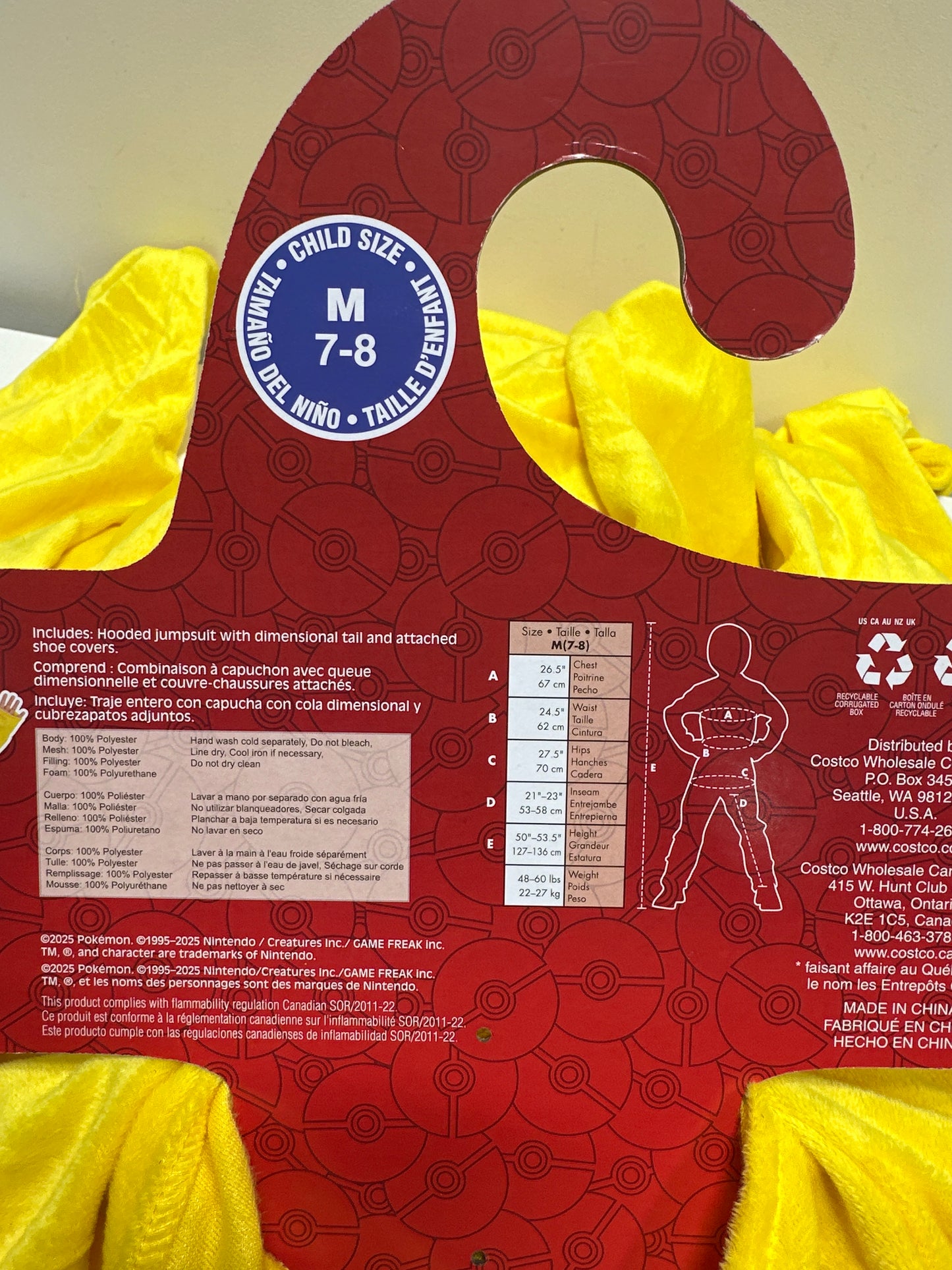 Pokemon Costume Kids Yellow Pikachu Hooded Shoe Covers