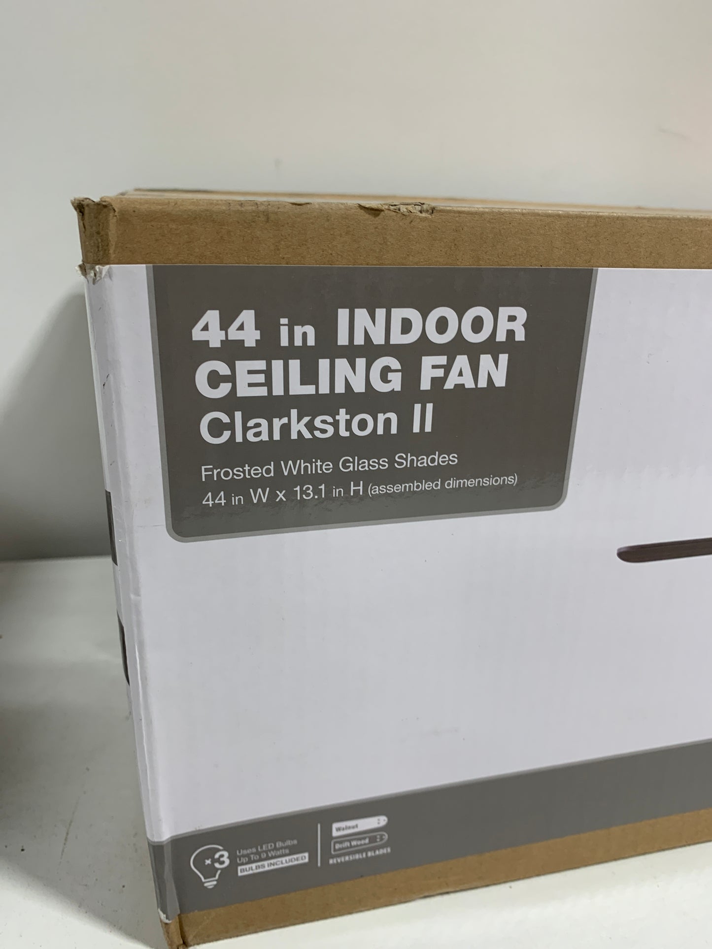 Clarkston II 44 in. LED Indoor Brushed Nickel Ceiling Fan with Light Kit