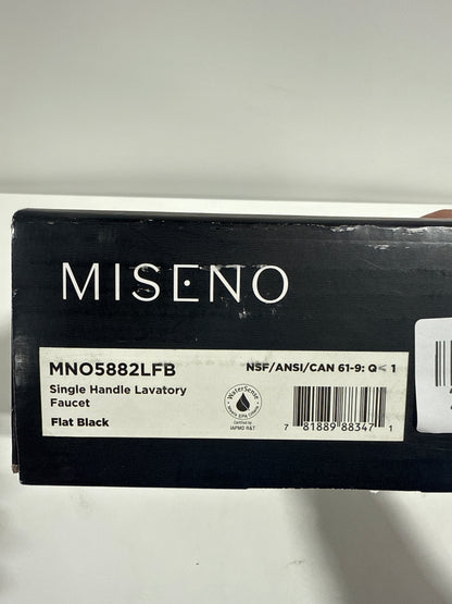 Miseno ML5882 Cascade Single Hole Bathroom Faucet - Includes Push-Pop Drain Assembly and Optional Deck Plate Flat Black